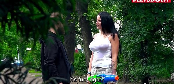  LETSDOEIT - Busty Brunette Jolee Love Fucks With Amateur Guy That She Just Found On The Park